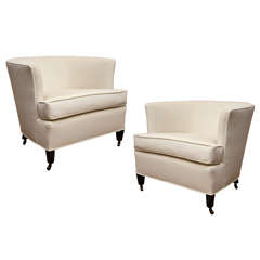 Pair of Tub Chairs with Casters