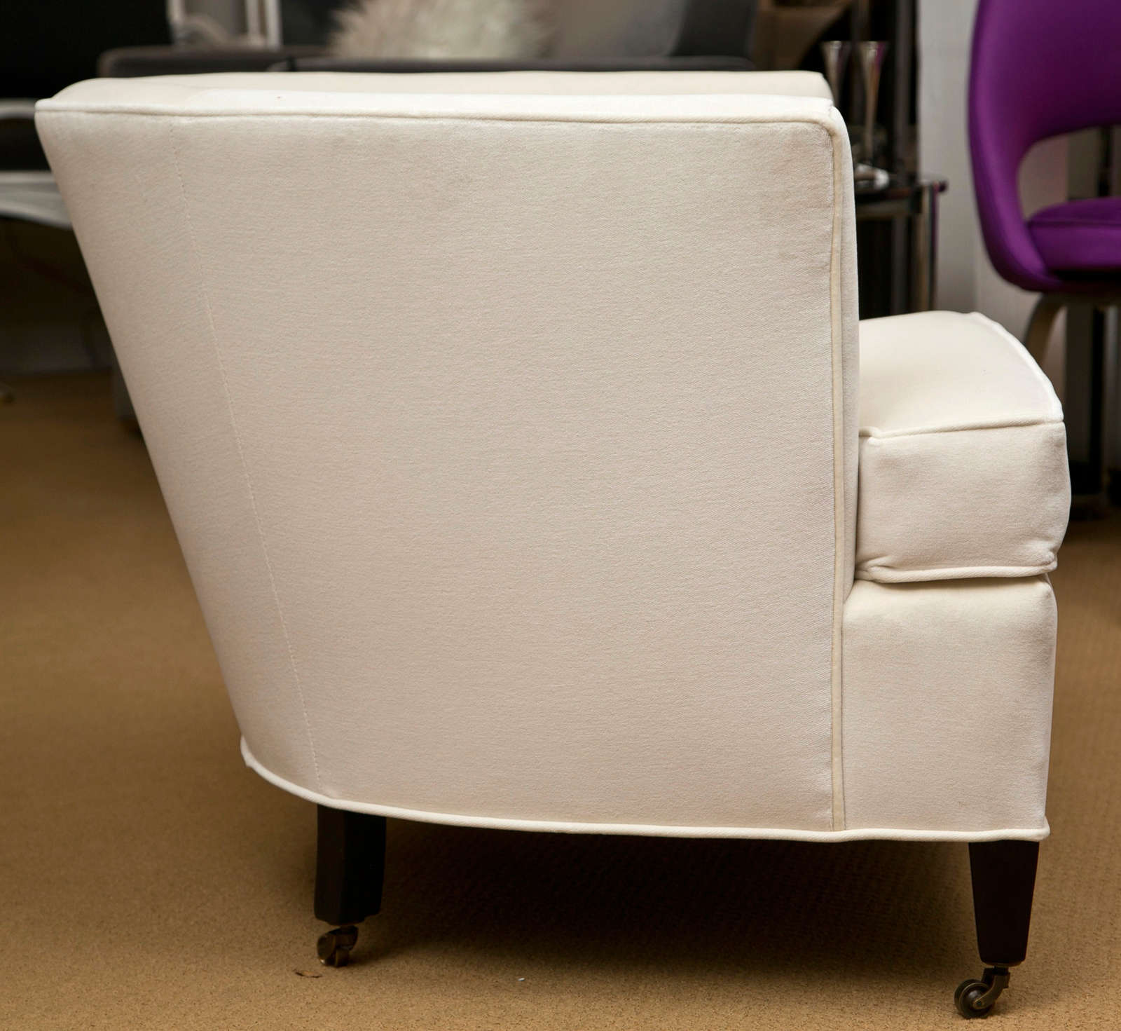 Pair of Tub Chairs with Casters at 1stDibs