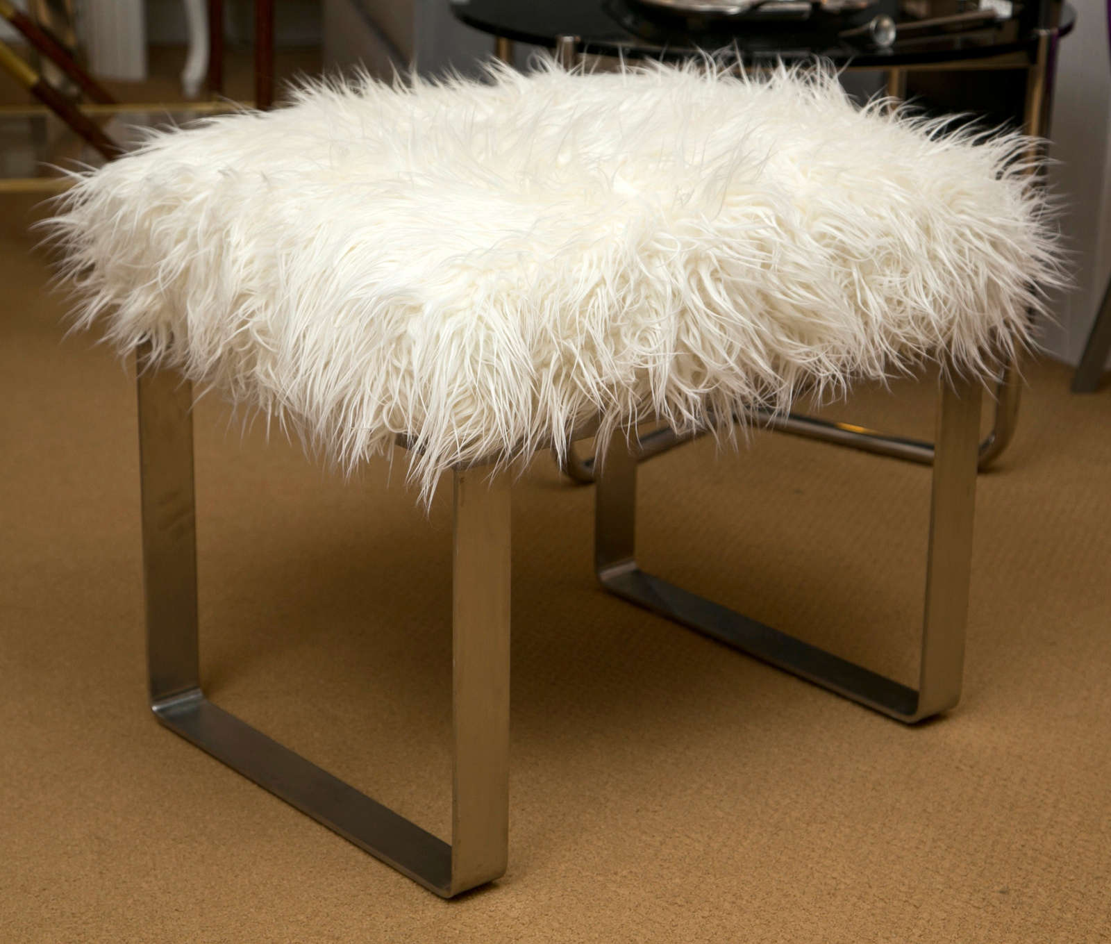 Mongolian Lamb Vanity Stools For Sale at 1stDibs