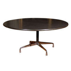 Charles Eames Round Table in Black with Chrome Base