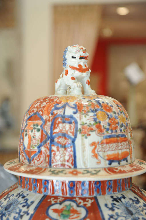 Chinese Pair of Imari Jars