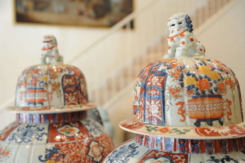 20th Century Pair of Imari Jars