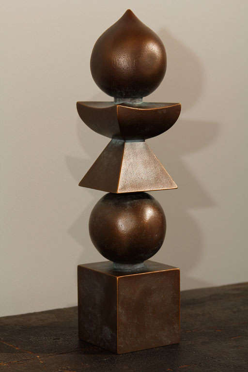 American Contemporary Bronze Gorinto Sculpture For Sale