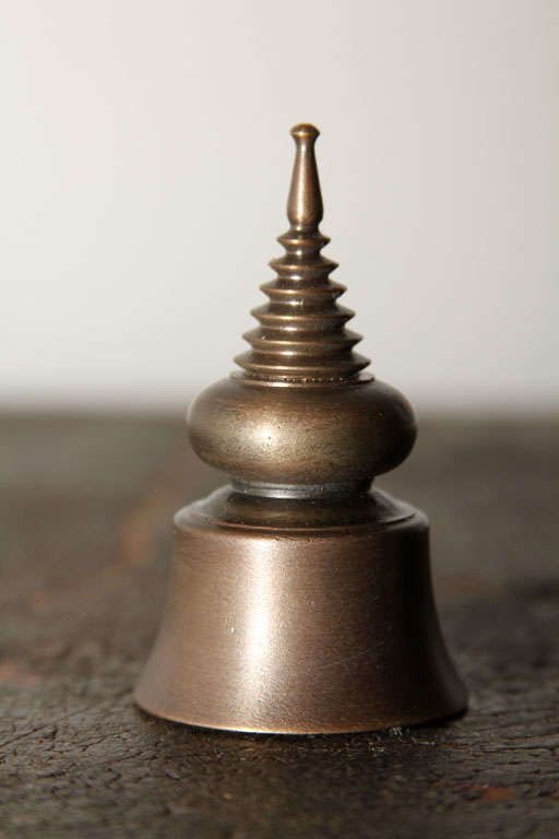 Group of Contemporary Bronze Stupa Ornaments For Sale 4