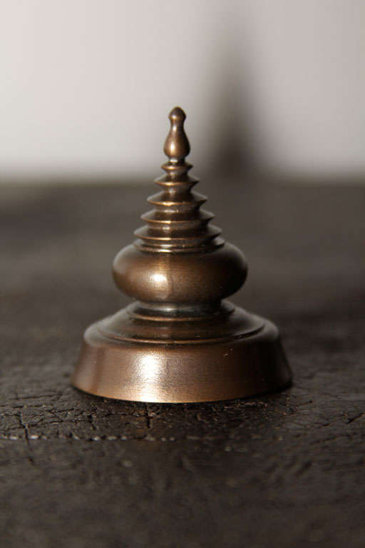 Group of Contemporary Bronze Stupa Ornaments For Sale 5