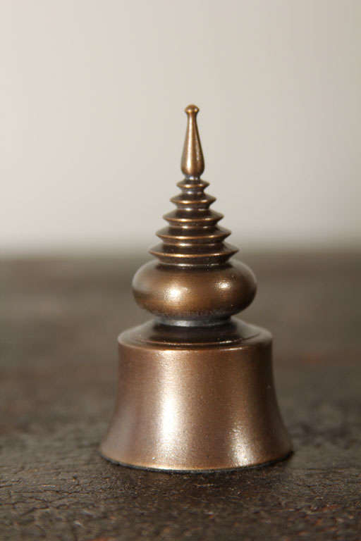 Group of Contemporary Bronze Stupa Ornaments For Sale 6