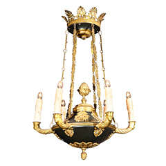 Empire style cast bronze chandelier
