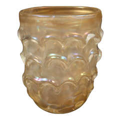 Oval shaped Murano blown glass vase