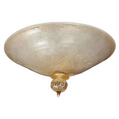 Large Murano Gold Blown Ceiling Fixture
