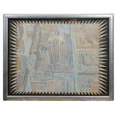 Art  Deco  painting of the Empire State Building