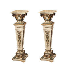 A 19th Century Fine Pair of Rorstrand Majolica Pedestals