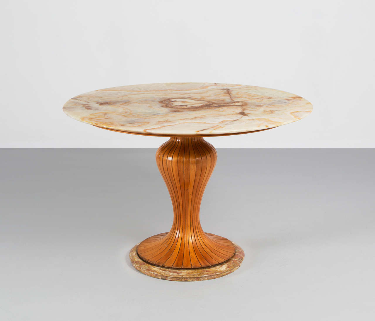 Mid-Century Modern Osvaldo Borsani Pedestal Dining Table with Marble Top 