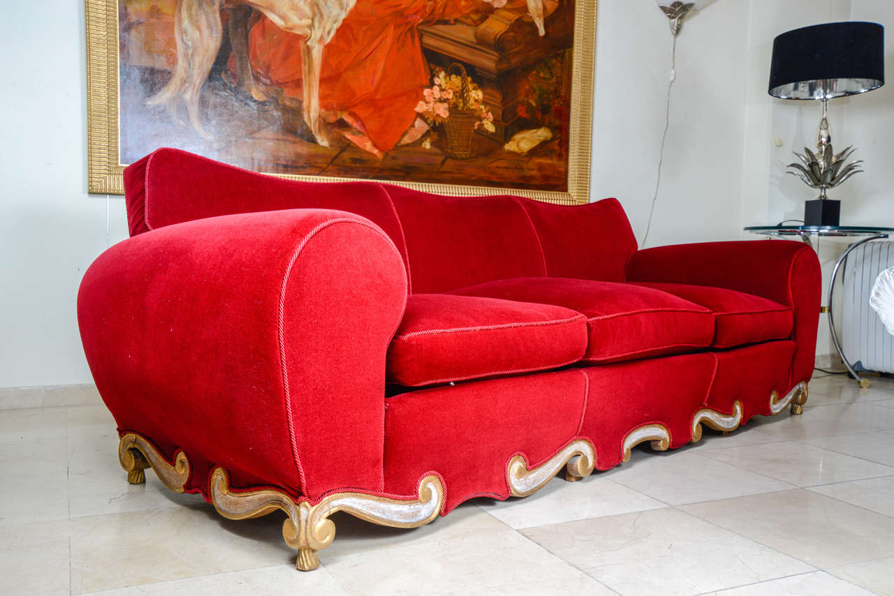 1940s Pascaud Sofa and Armchairs Set In Good Condition In Saint-Ouen, FR