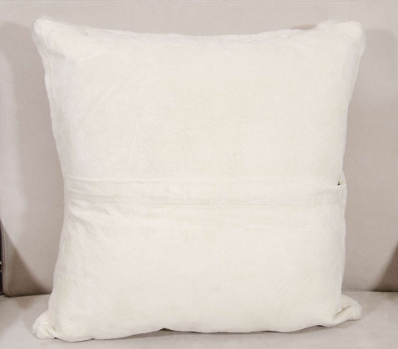 Contemporary Custom Shearling Pillow with Suede Backing