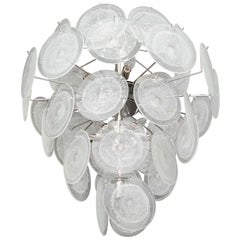 Lustre à 5 niveaux transparent Pulegoso Murano Disc