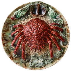 Crab Palissy Majolica Plate, circa 1860