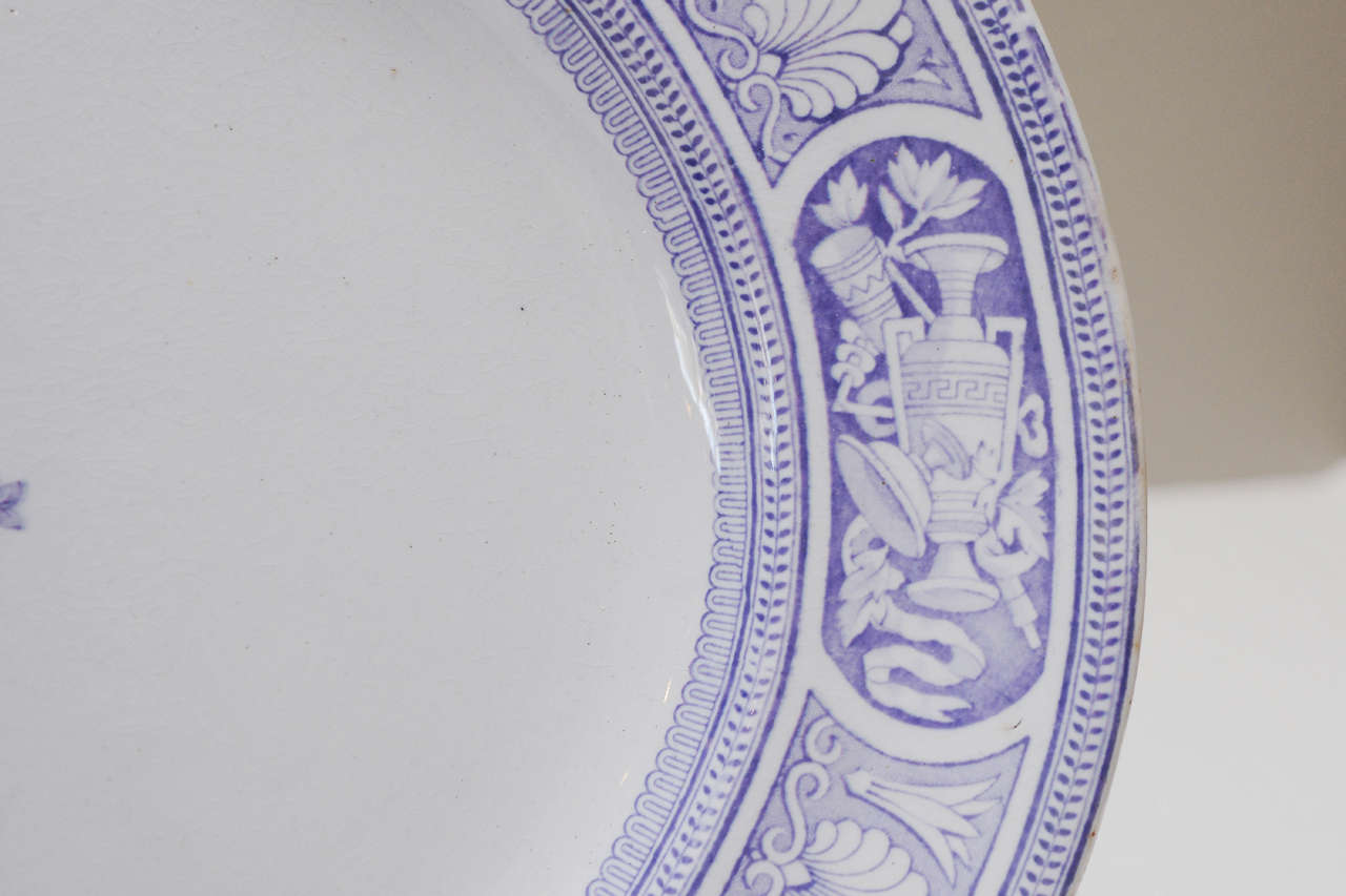 British Violet Transferware Serving Platter, circa 1870 For Sale