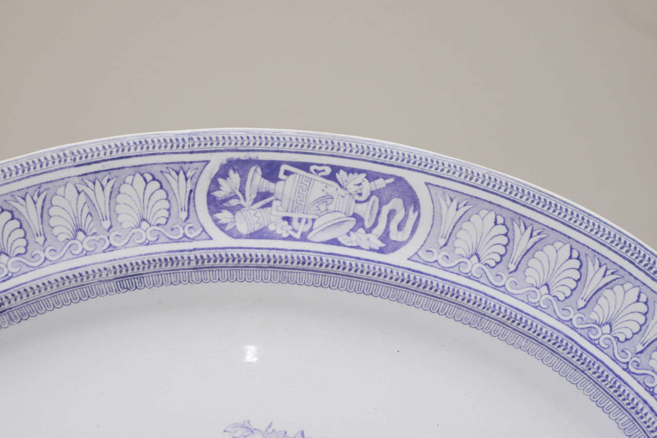 Violet Transferware Serving Platter, circa 1870 In Excellent Condition For Sale In Hinsdale, IL