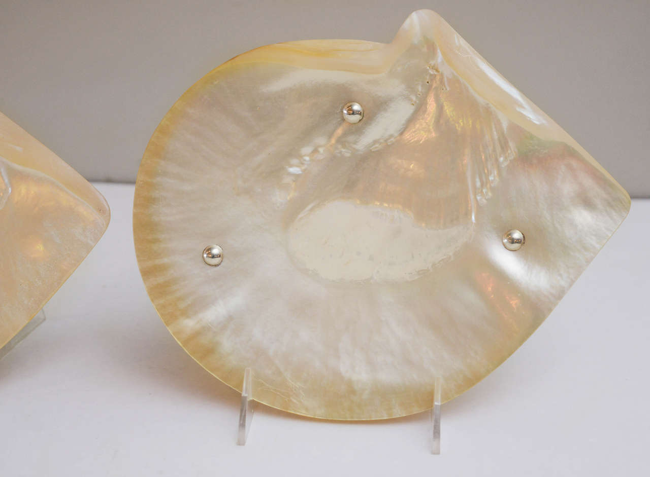 Large Pair of English Shell Caviar Dishes, Circa 1920 In Good Condition In Hinsdale, IL