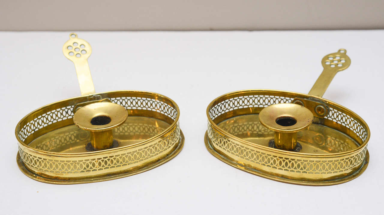 Pair of English Brass Candle Holders, Mid-19th Century 3
