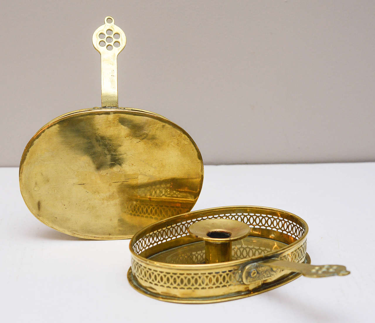 Pair of English Brass Candle Holders, Mid-19th Century 4