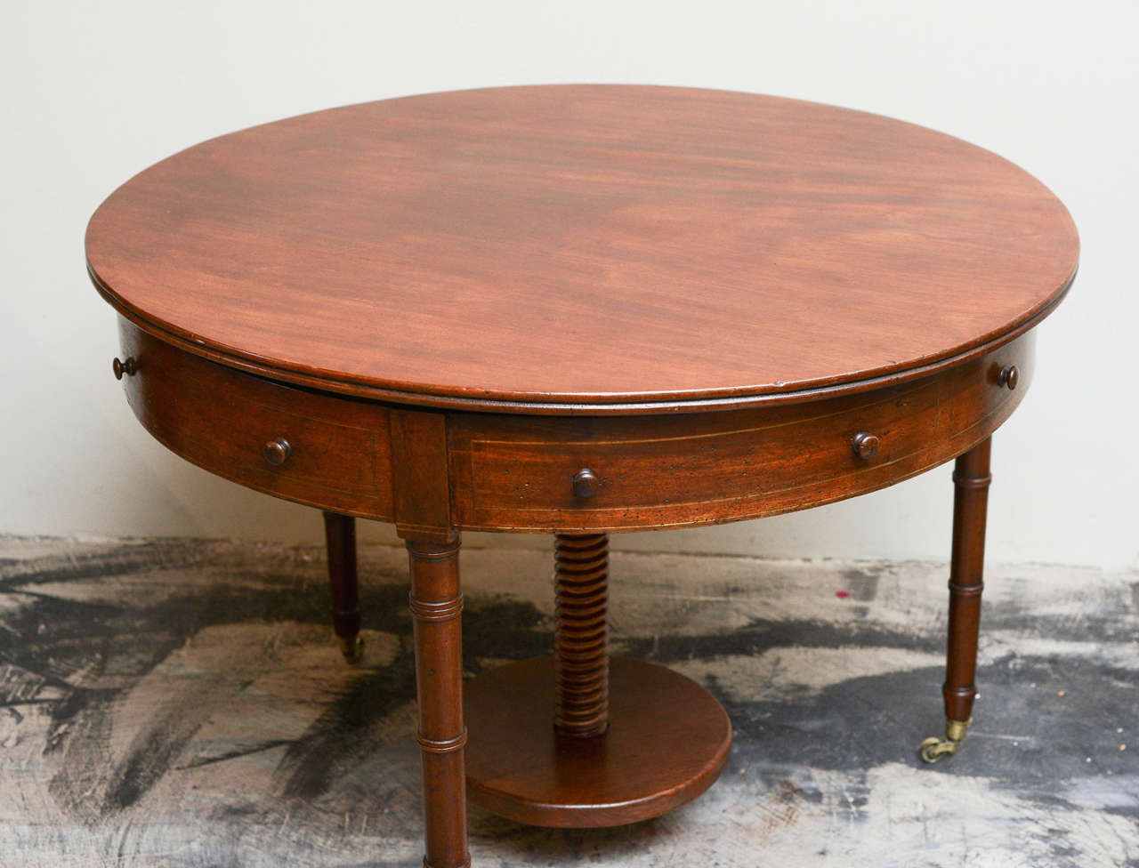 Inlay English Mahogany Mechanical Wine Tasting Table, Circa 1840 For Sale