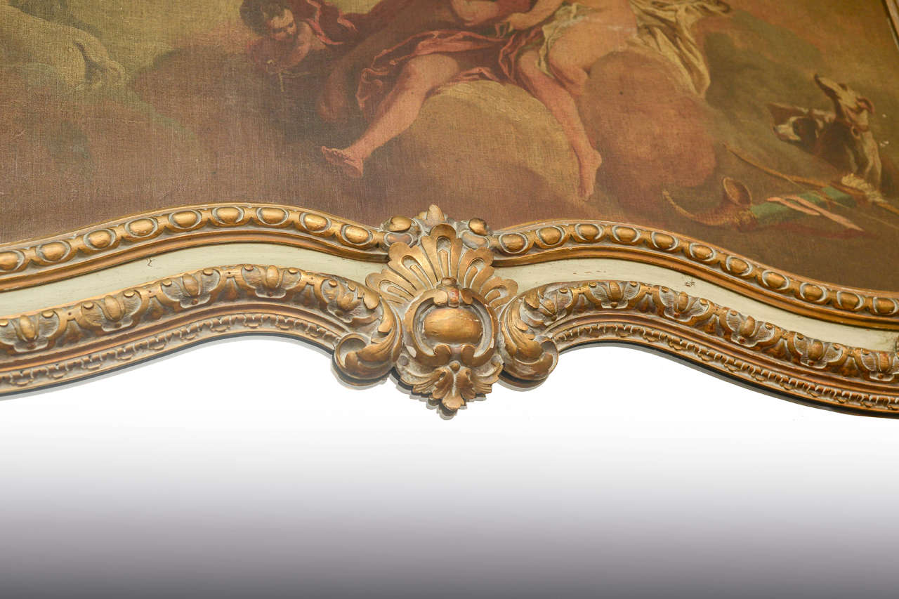 Louis XVI Style Trumeau Mirror, Circa 1890 In Good Condition For Sale In Hinsdale, IL