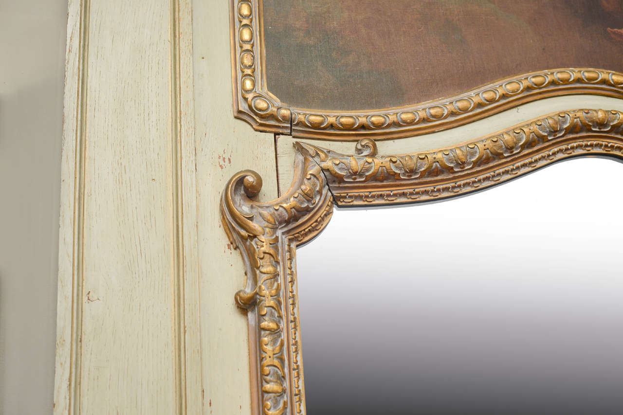 19th Century Louis XVI Style Trumeau Mirror, Circa 1890 For Sale