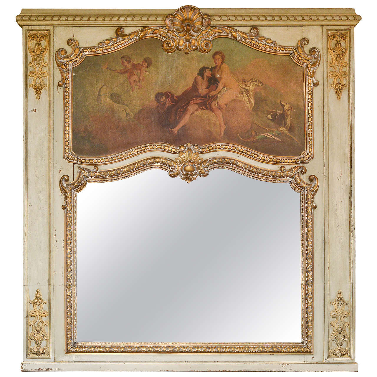 Louis XVI Style Trumeau Mirror, Circa 1890 For Sale