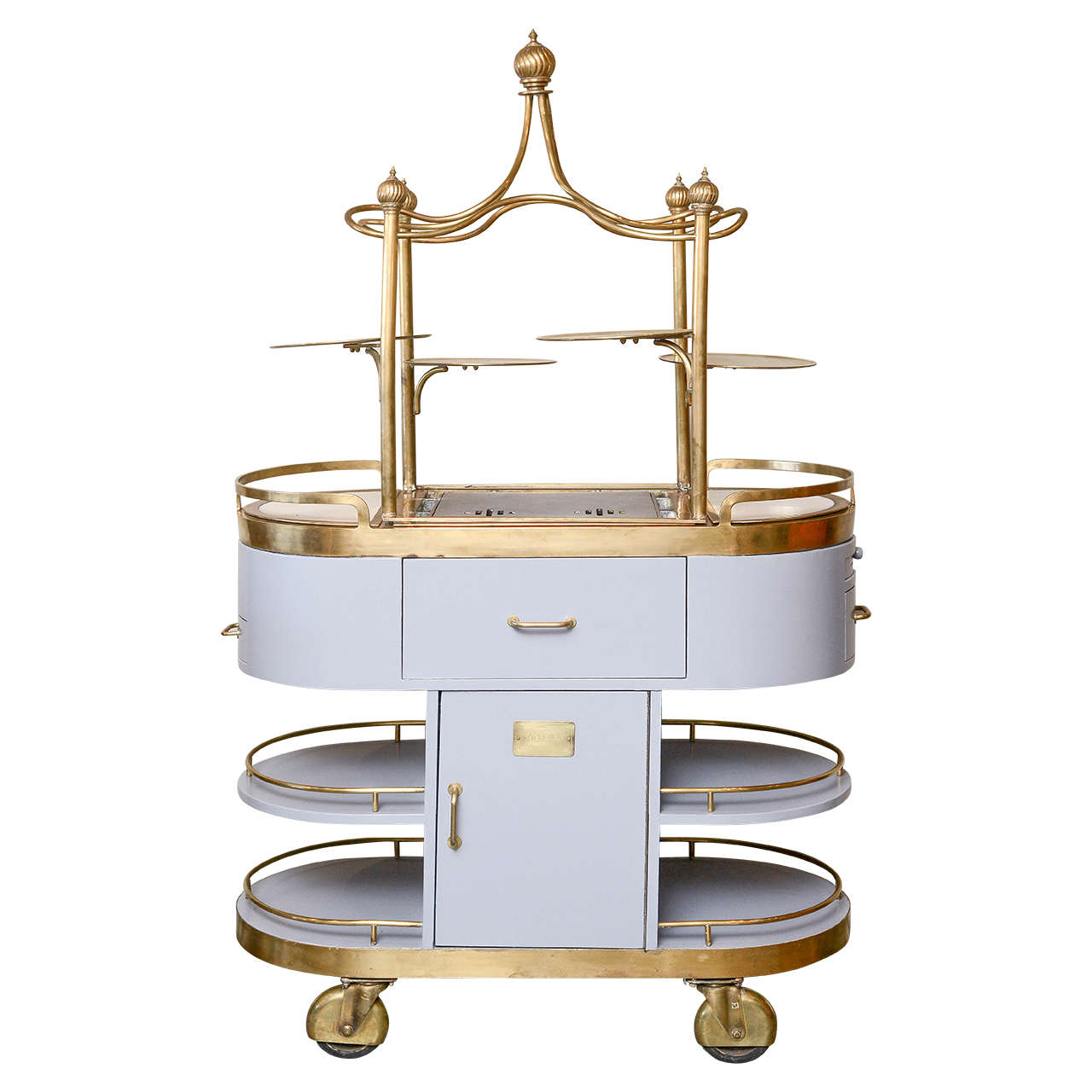 American Art Nouveau Style Food Cart, Mid-20th Century For Sale