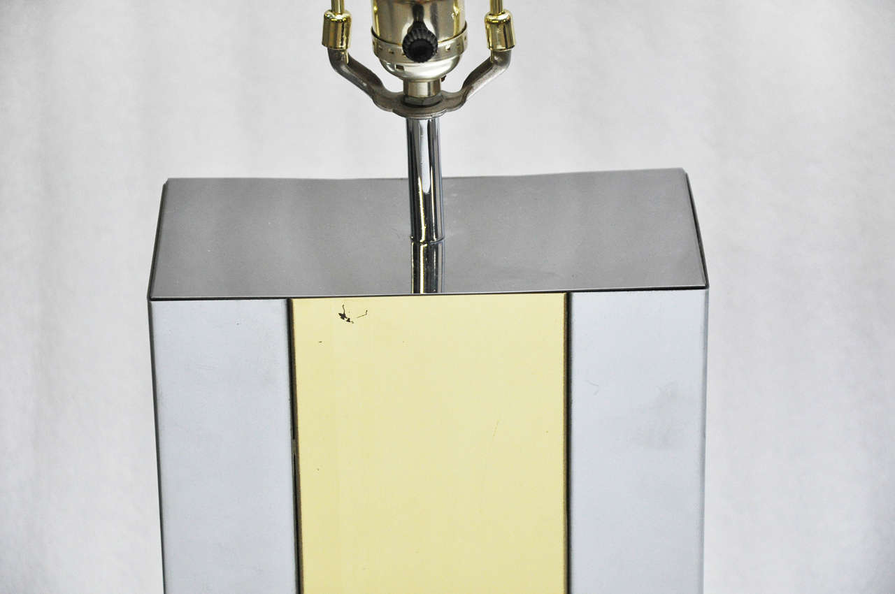 Mid-Century Modern Vintage Chrome and Brass Modernist Table Lamp