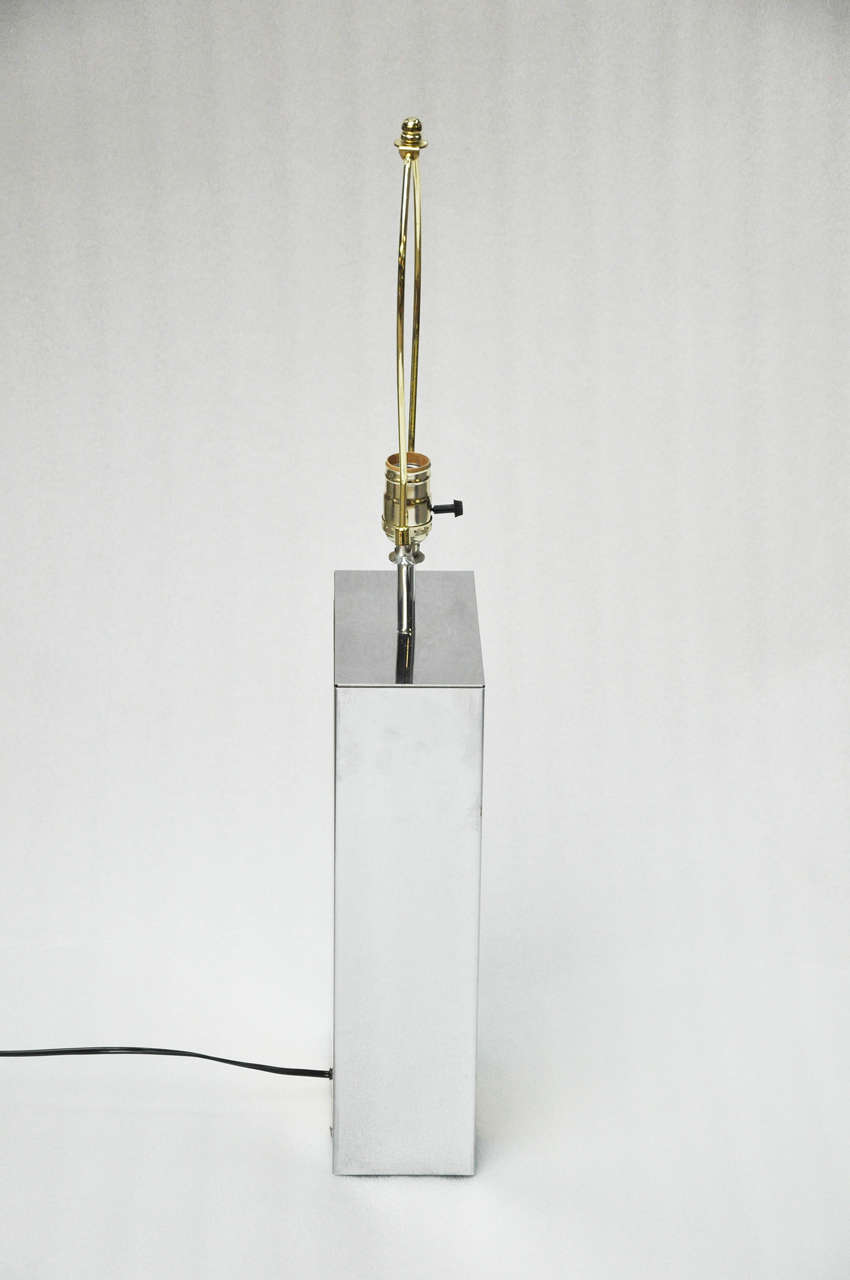 Late 20th Century Vintage Chrome and Brass Modernist Table Lamp