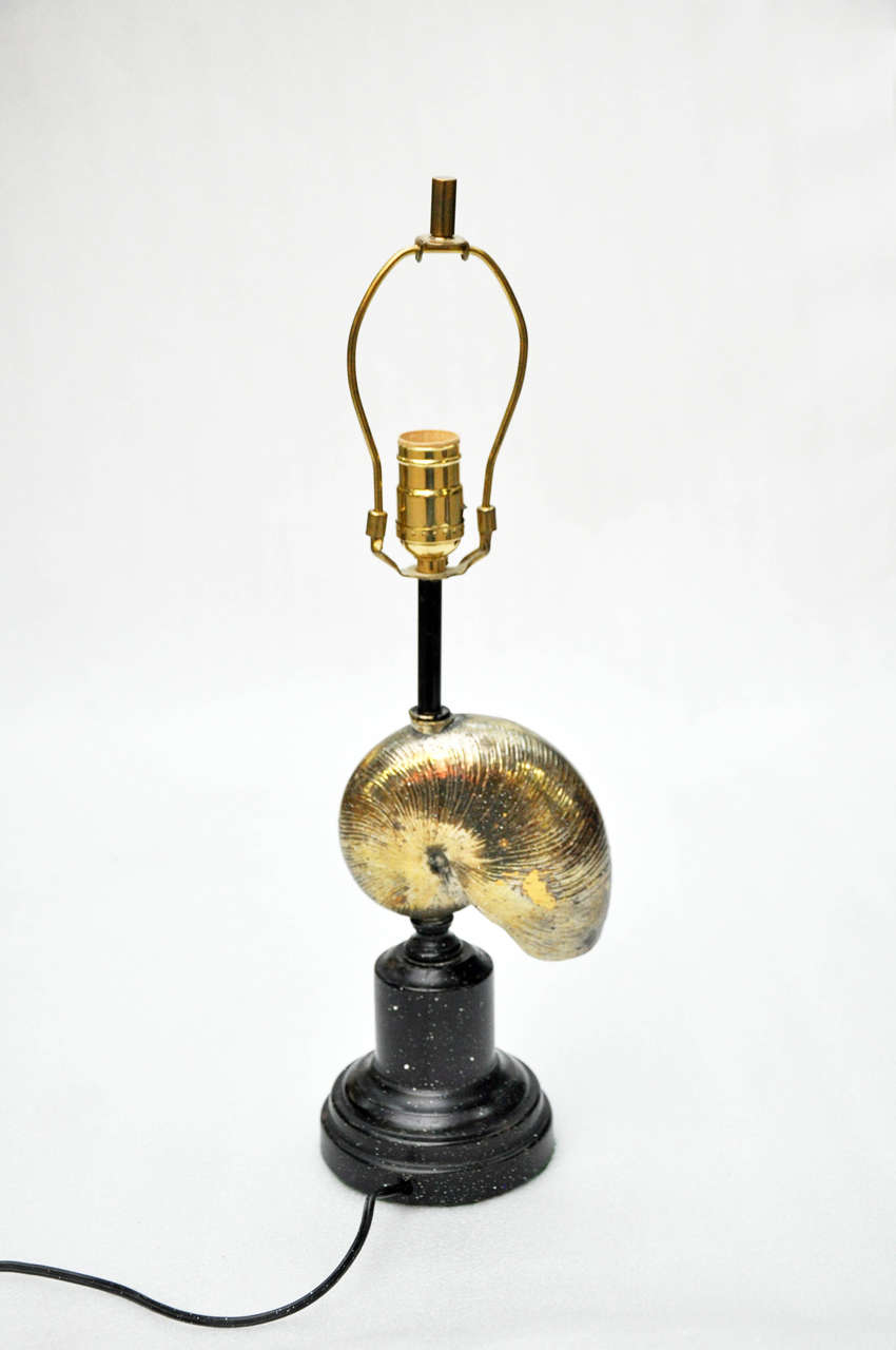 Nautilus shell lamp in the manner of Maison Jansen.