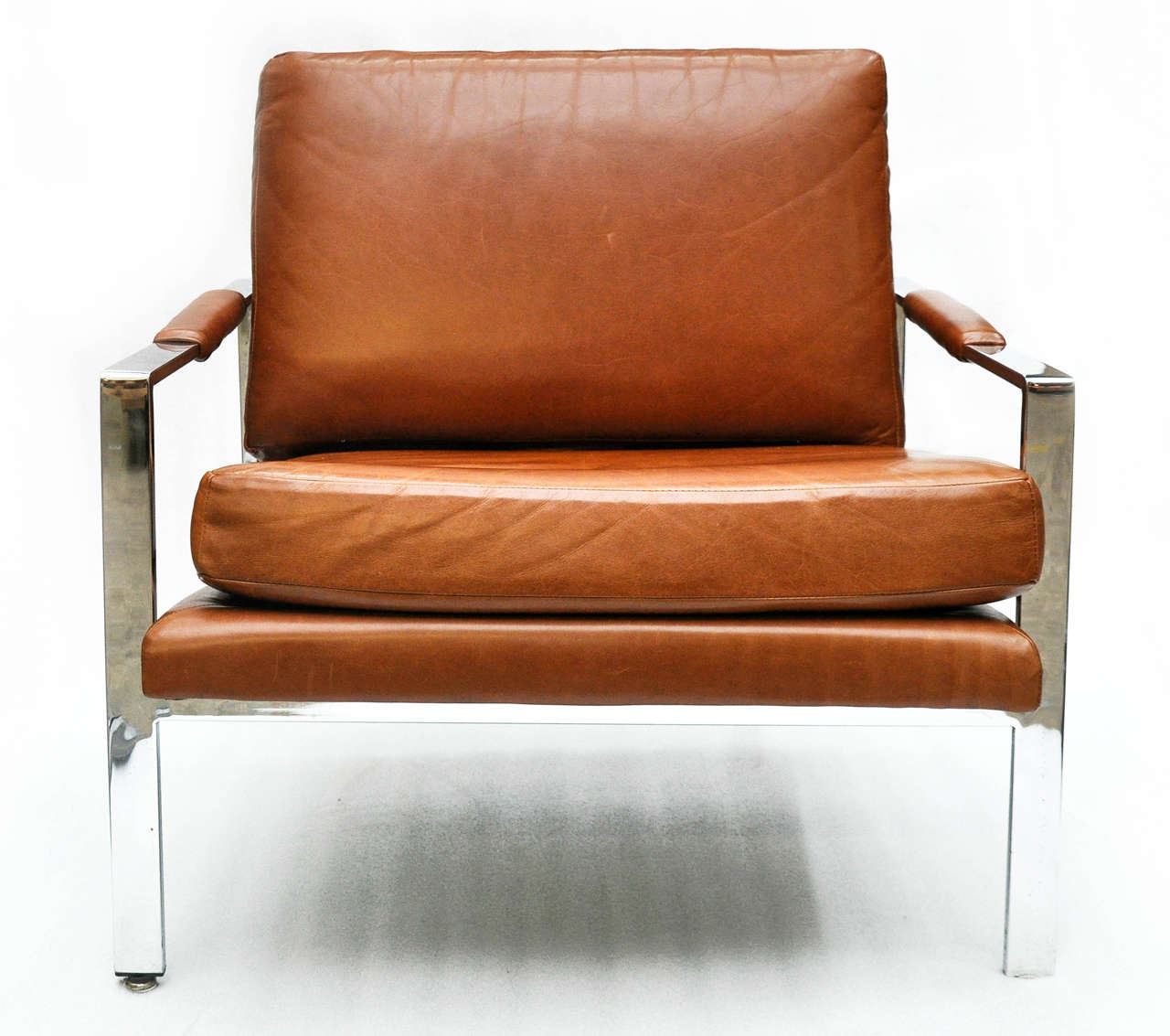 milo baughman leather chair