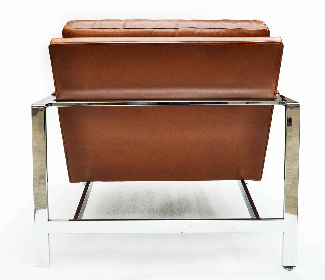 Mid-20th Century Milo Baughman Leather and Chrome Chair