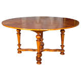 Round Tiger Maple Table