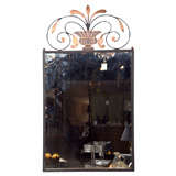 Iron Wall Mirror With Topiary Scroll Design