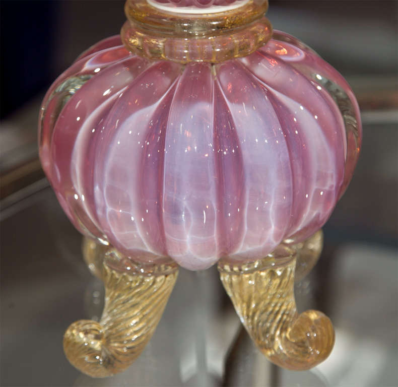 Mid-20th Century Seguso Murano Lamps Italian Pink Opaline/Venetian For Sale