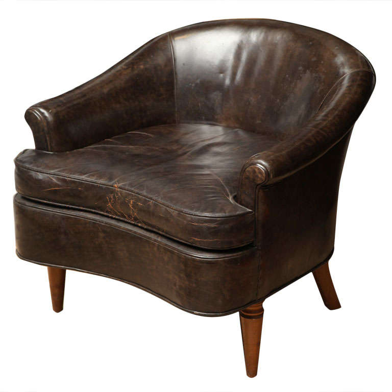 Edward Wormley Leather Club Chair