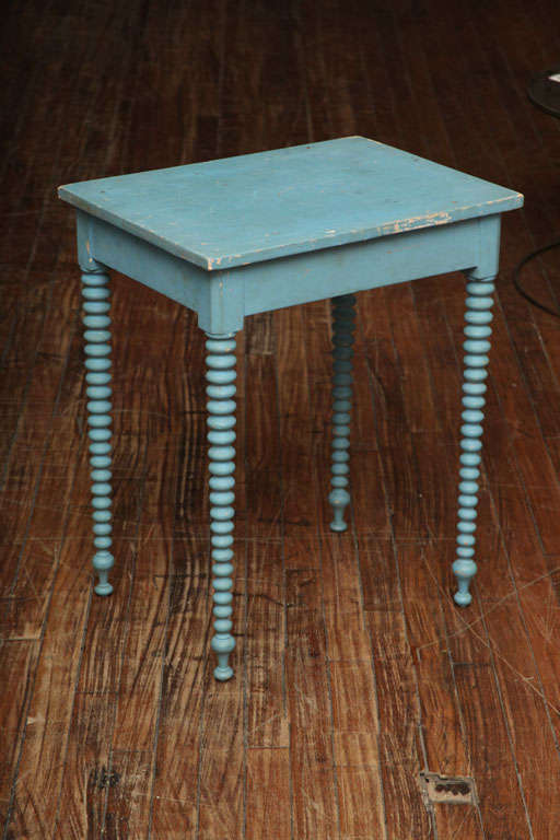 lovely painted wooden side table with turned bobbin style legs