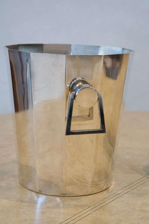 Pair of French Art Deco Silver Plate Champagne Buckets