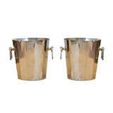 Pair of French Art Deco Silver Plate Champagne Buckets