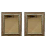 A Pair of Large Rectangular Ceruse Wood Mirror Frames.