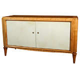 French Two Door Parchment and Sycamore Chest attrib to Arbus