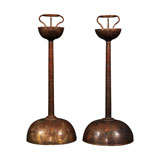 Antique Pair of Japanese Copper Candlesticks