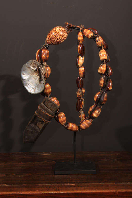 Philippine Shell Hip Belt with Wood Dagger Sheath