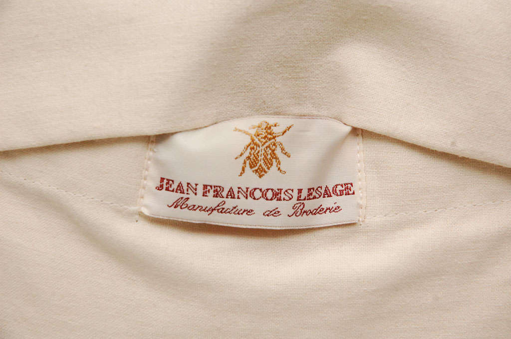 Cotton Embroidered Jean Cocteau Pillow by Jean Francois Lesage
