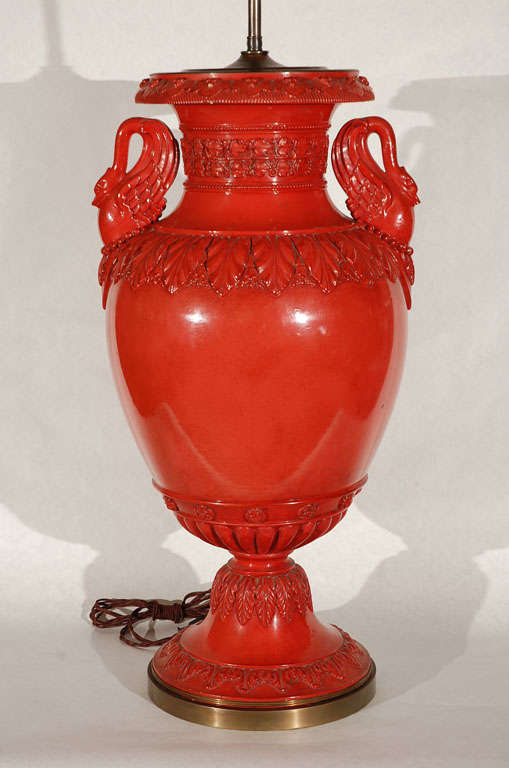 Striking and Large Urn Lamp from a Haines Interior