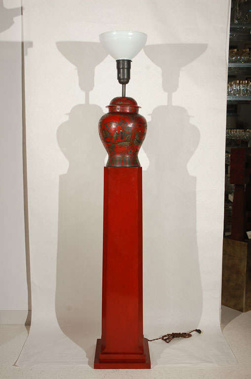 Wood A Pair of Lacquered Floor Lamps designed by Billy Haines