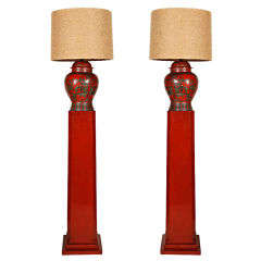 A Pair of Lacquered Floor Lamps designed by Billy Haines